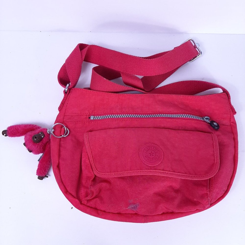 KIPLING SYRO Travel Shoulder CrossBody Pink Canvas